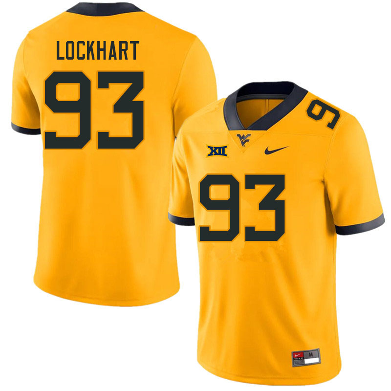 Men #93 Mike Lockhart West Virginia Mountaineers College Football Jerseys Sale-Gold